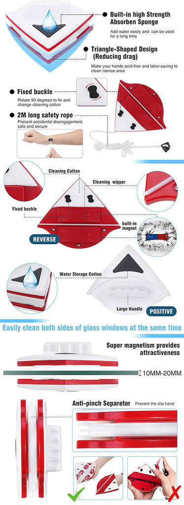 Wipe Glass Artifact Double-layer Strong Magnetic Glass Wiper